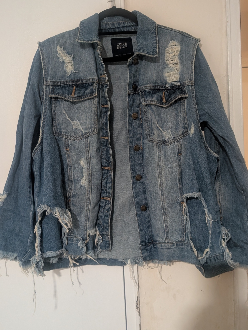 Zara Distressed Blue Denim Jacket for Women